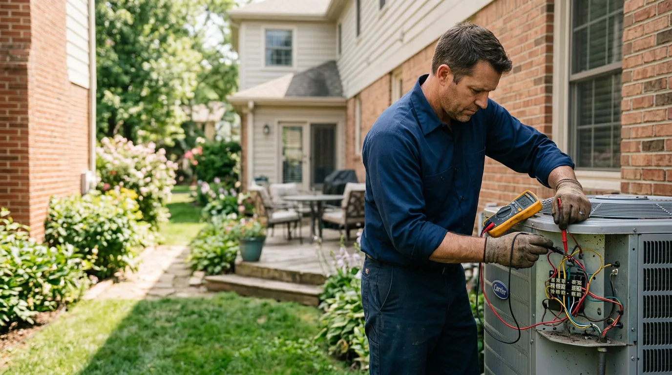 HVAC technician working near Oelwein, IA